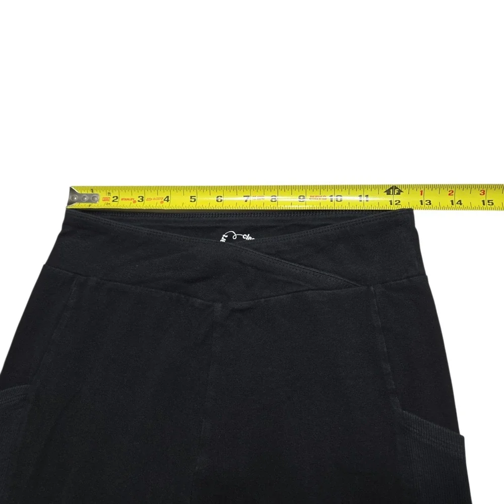 Art Class Leggings Girls XL 14-16 Black Crossover Waist Media Pockets Athleisure